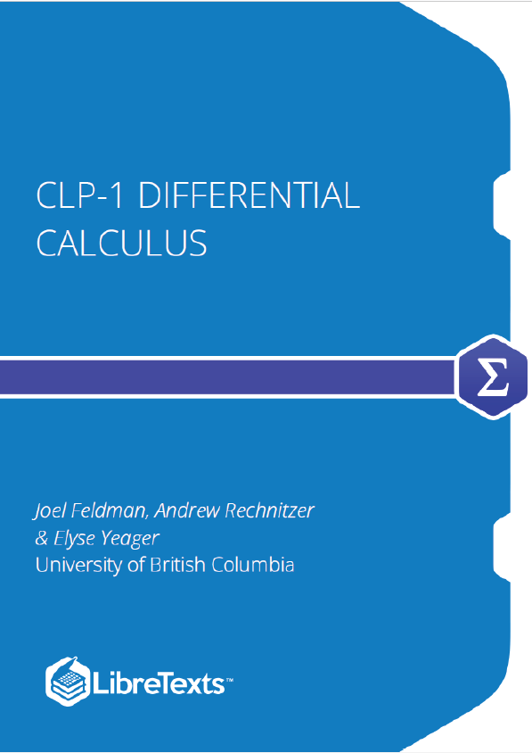 CLP-1 Differential Calculus (Feldman, Rechnitzer, and Yeager)