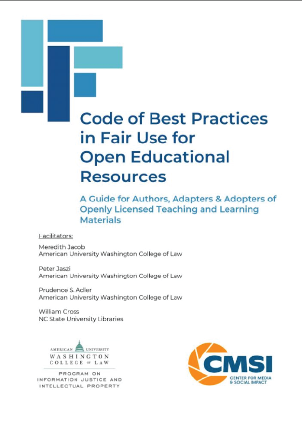 Code of Best Practices in Fair Use for Open Educational Resources