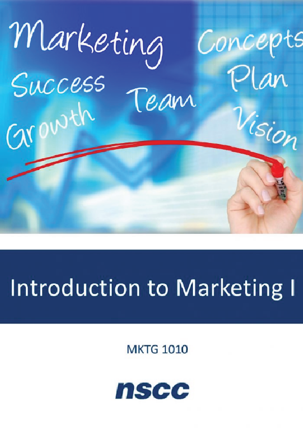 Introduction to Marketing I (MKTG 1010)