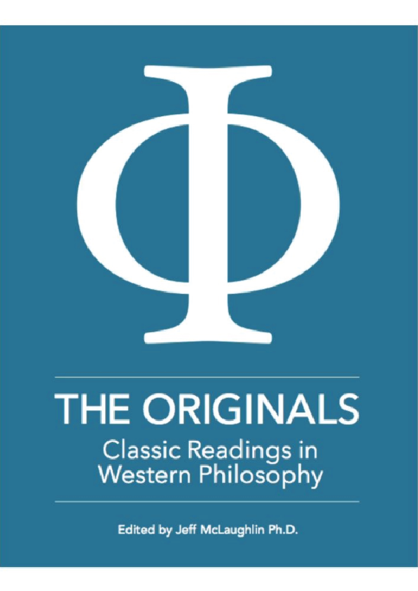 The Originals Classic Readings in Western Philosophy