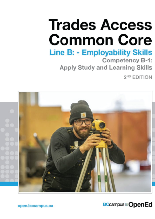 Trades Access Common Core Competency B-1 Apply Study and Learning Skills – 2nd Edition