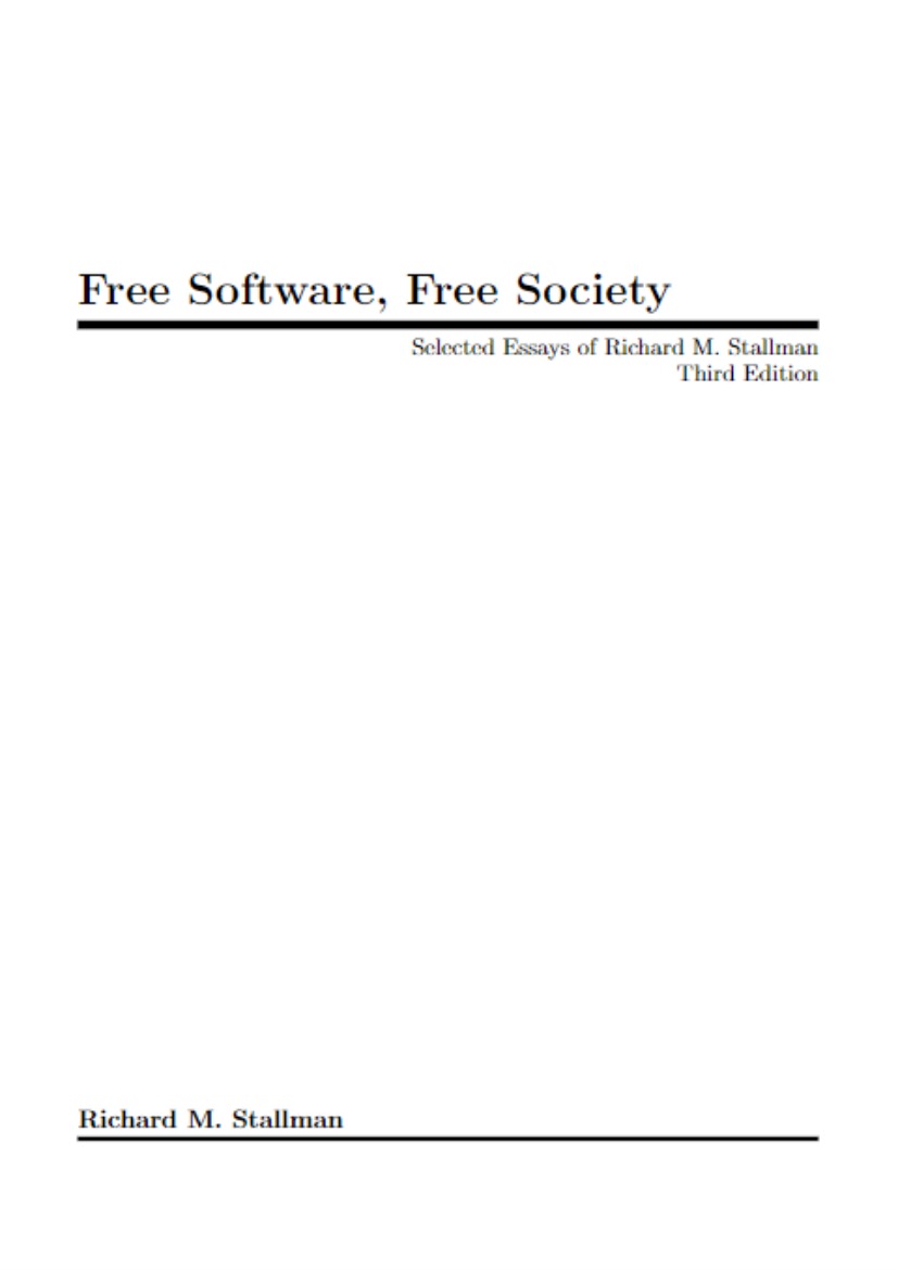 Free Software, Free Society